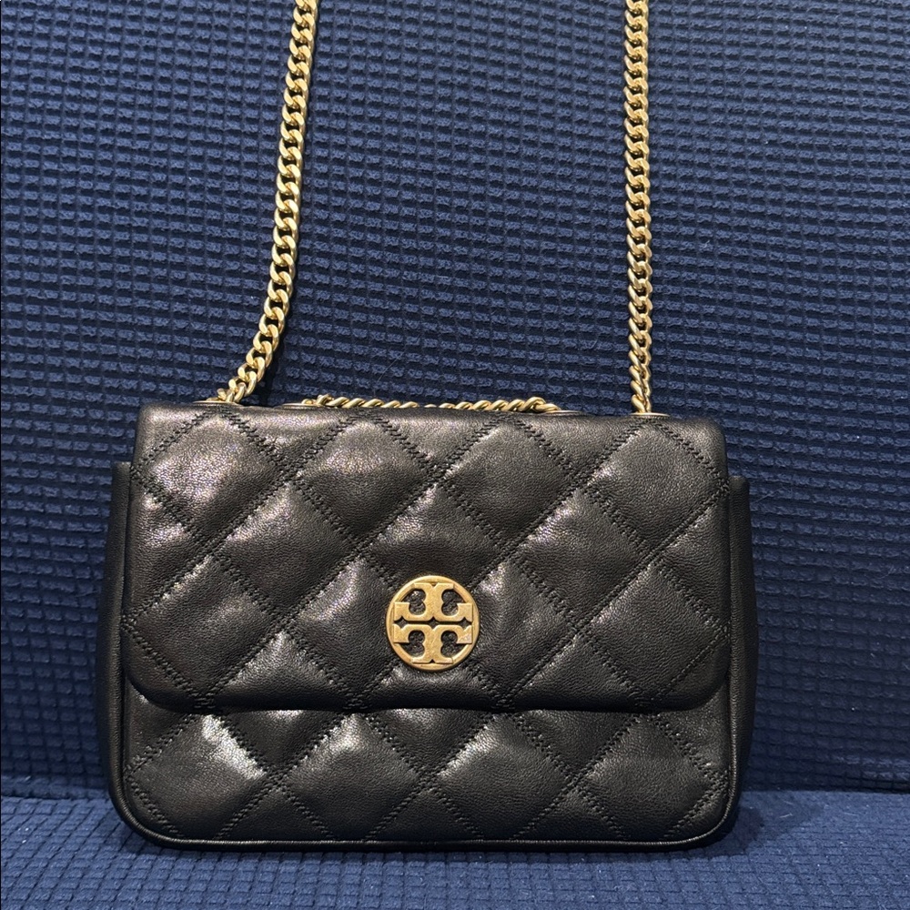 Tory Burch Black Quilted Leather Handbag